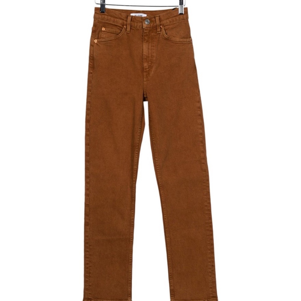 Redone denim straight leg size 26 rust brown